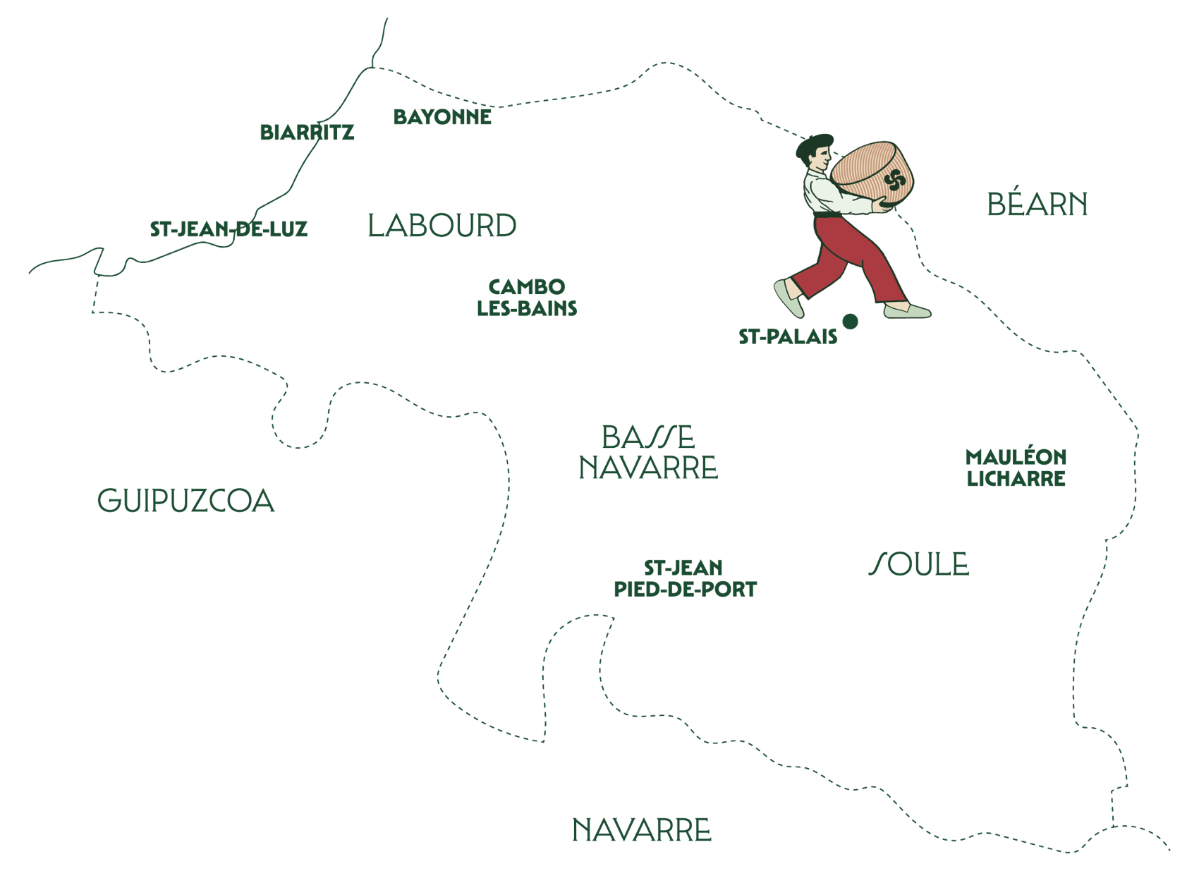 Carte de localisation de la fromagerie Esku au Pays Basque